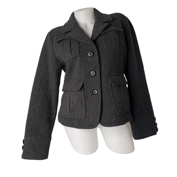 AMERICAN EAGLE Gray Wool Coat Jacket Size Large - Picture 1 of 7